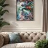 bringer of spring oil painting over couch
