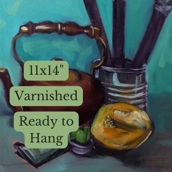 tea & brushes alla prima still life study