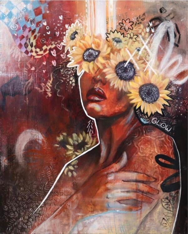 "she glows" original oil painting