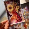 “faith” sunflower portrait painting prayer card