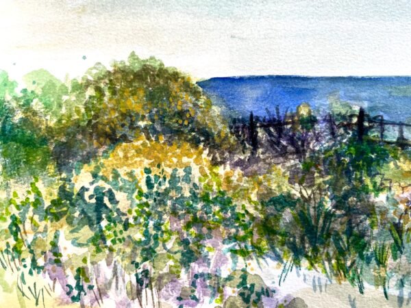 by the shore painting study