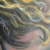 curiosity mermaid large scale painting close up hair
