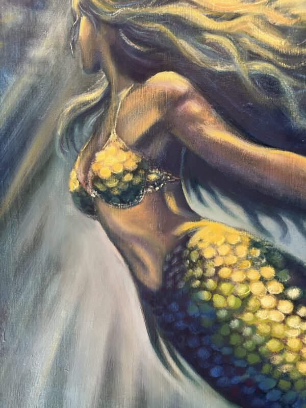 grace large scale mermaid painting close up