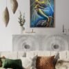 grace large scale mermaid oil painting in room