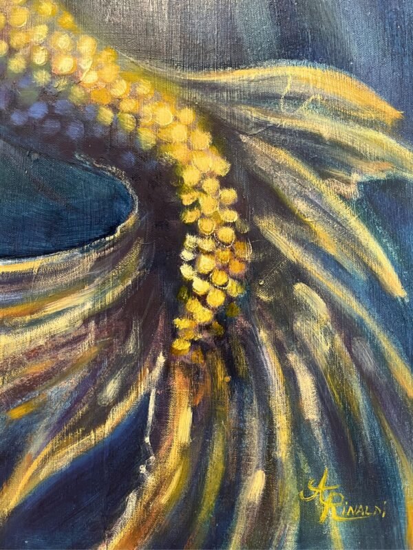 grace large scale mermaid painting closeup tail fin