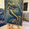 grace mermaid painting in custom frame