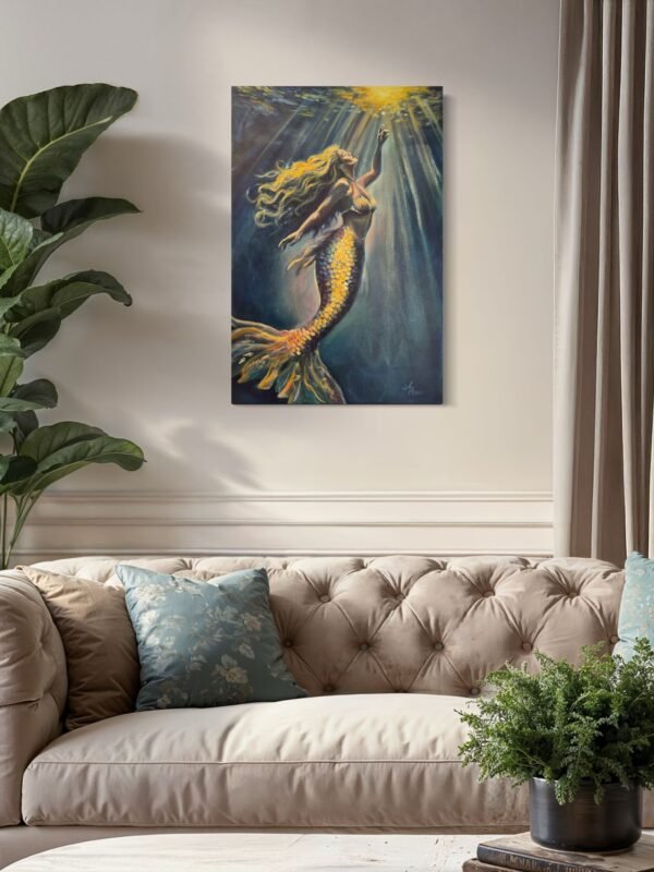 imagination mermaid large painting in room