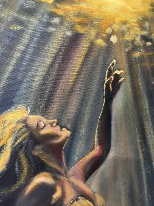 imagination mermaid large painting closeup