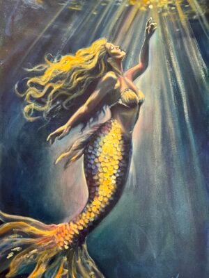 imagination mermaid oil painting