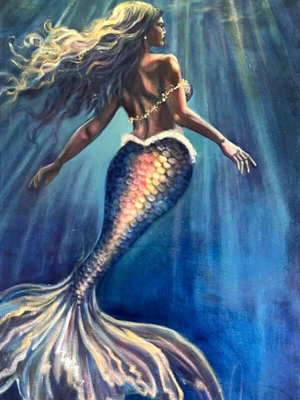 Seek mermaid oil painting