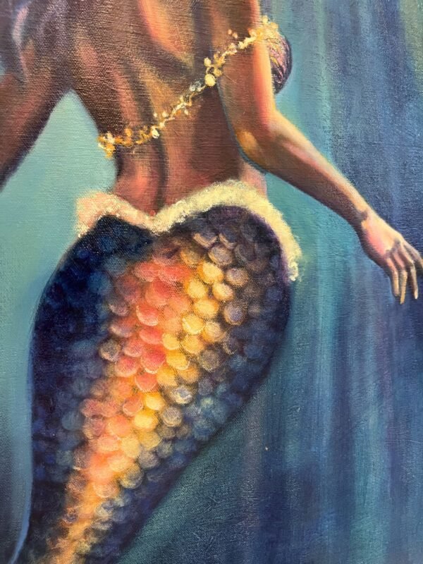 seek large scale mermaid painting close up