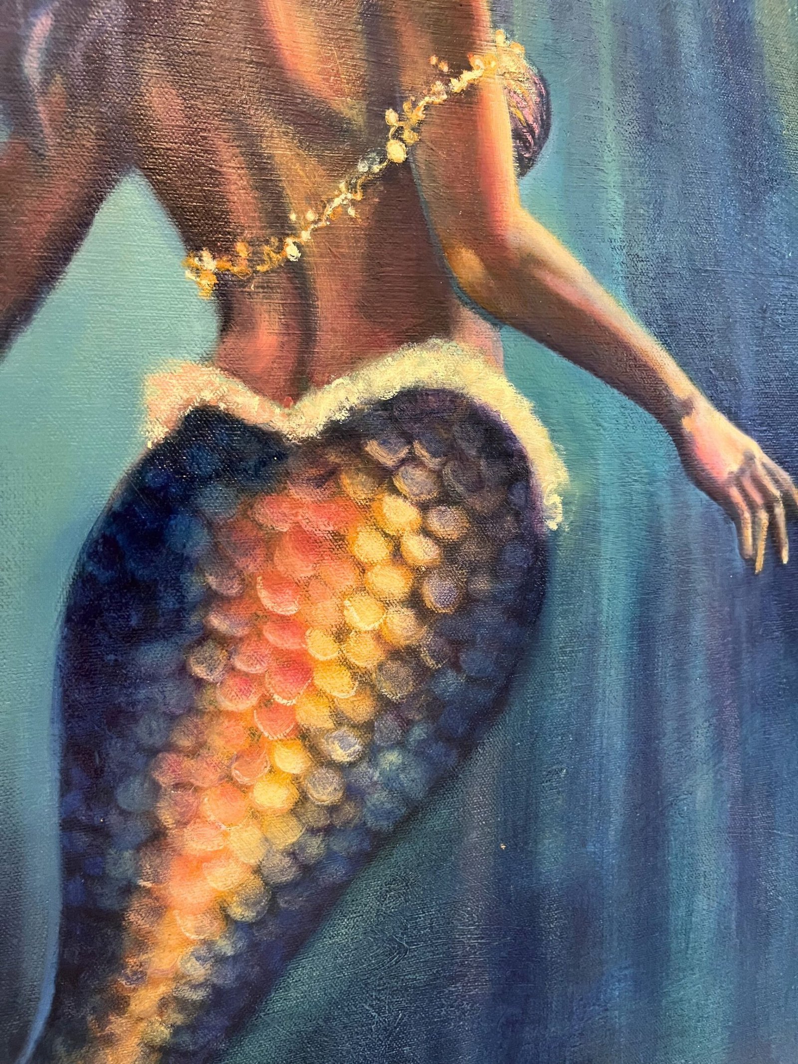 seek large scale mermaid painting close up