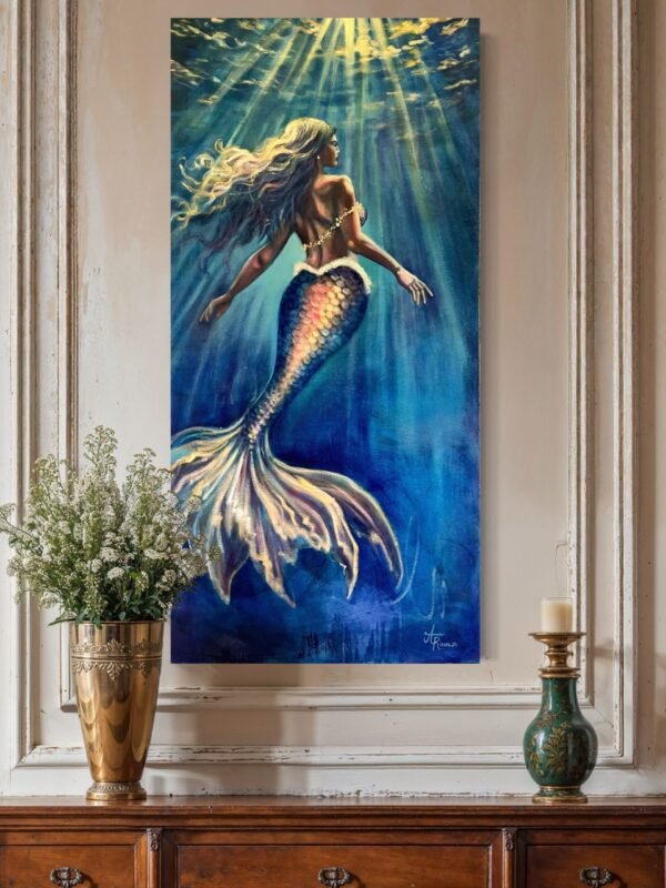 seek mermaid painting in room layout
