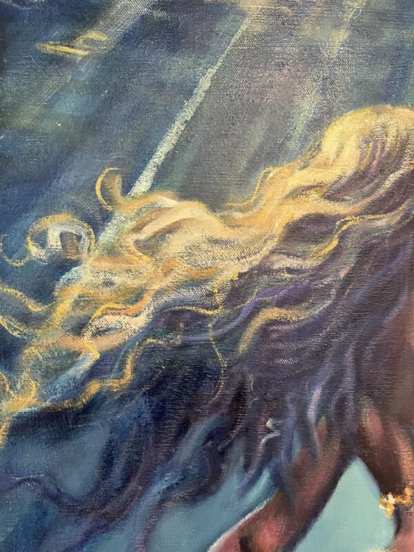 seek large scale mermaid painting close up