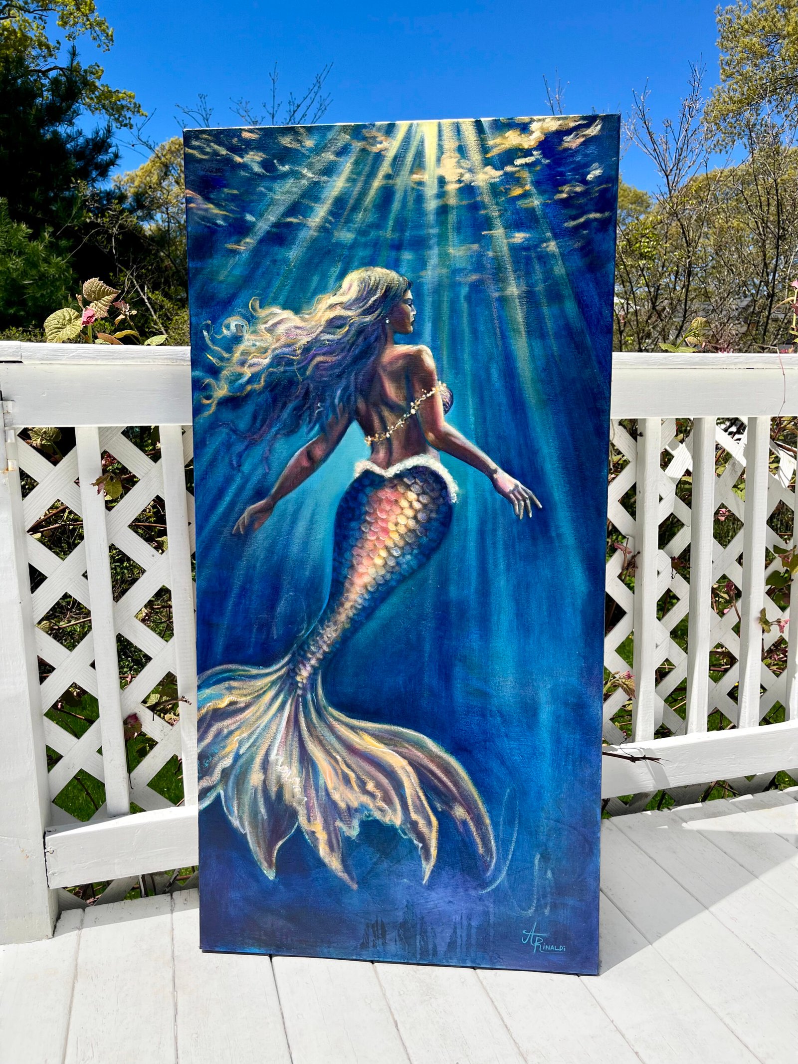seek oil painting mermaid