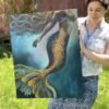 wonder mermaid oil painting size