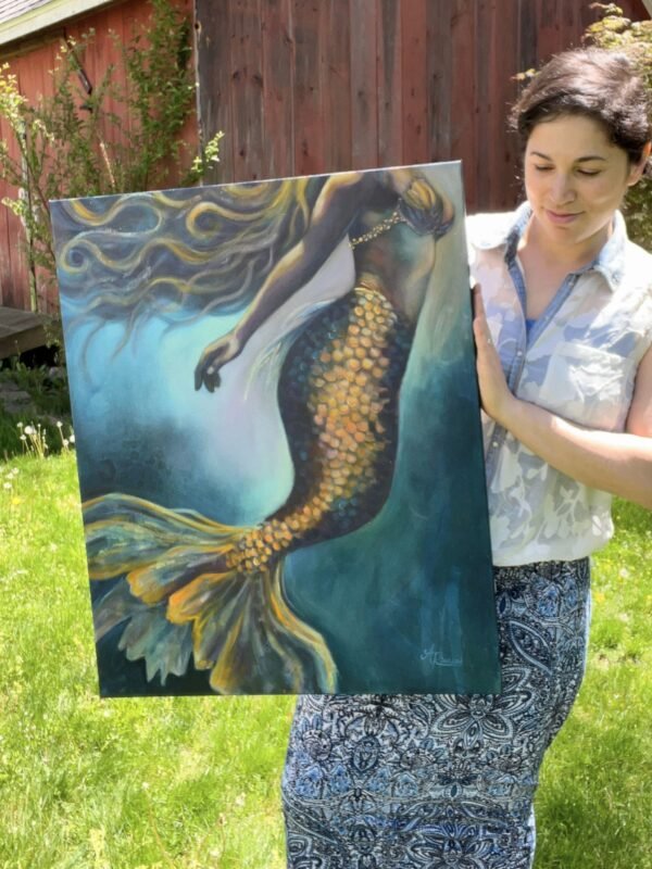 wonder mermaid oil painting size