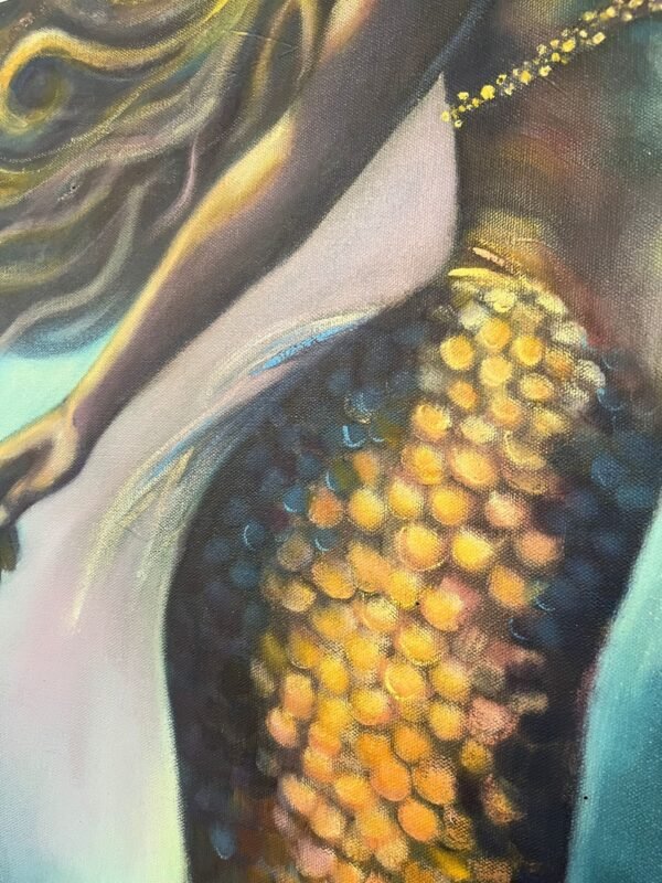 wonder large scale mermaid painting close up