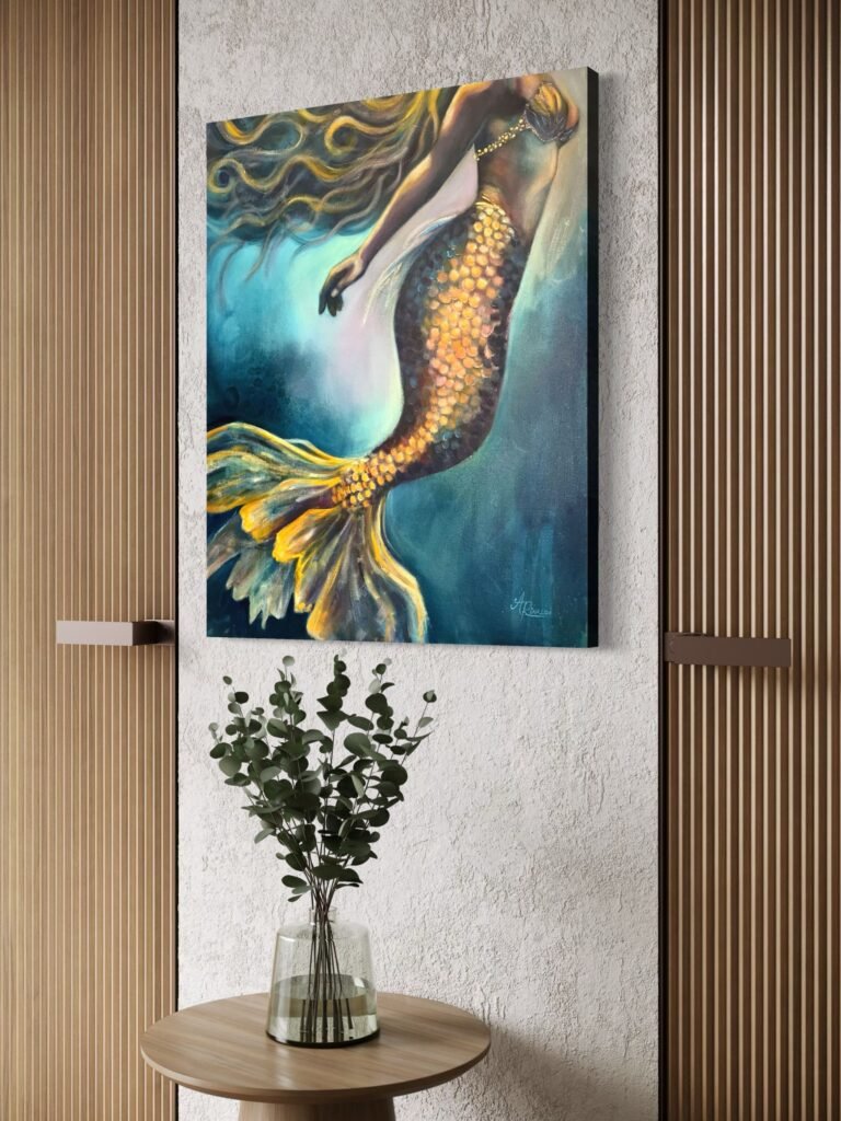 wonder large scale mermaid painting in room