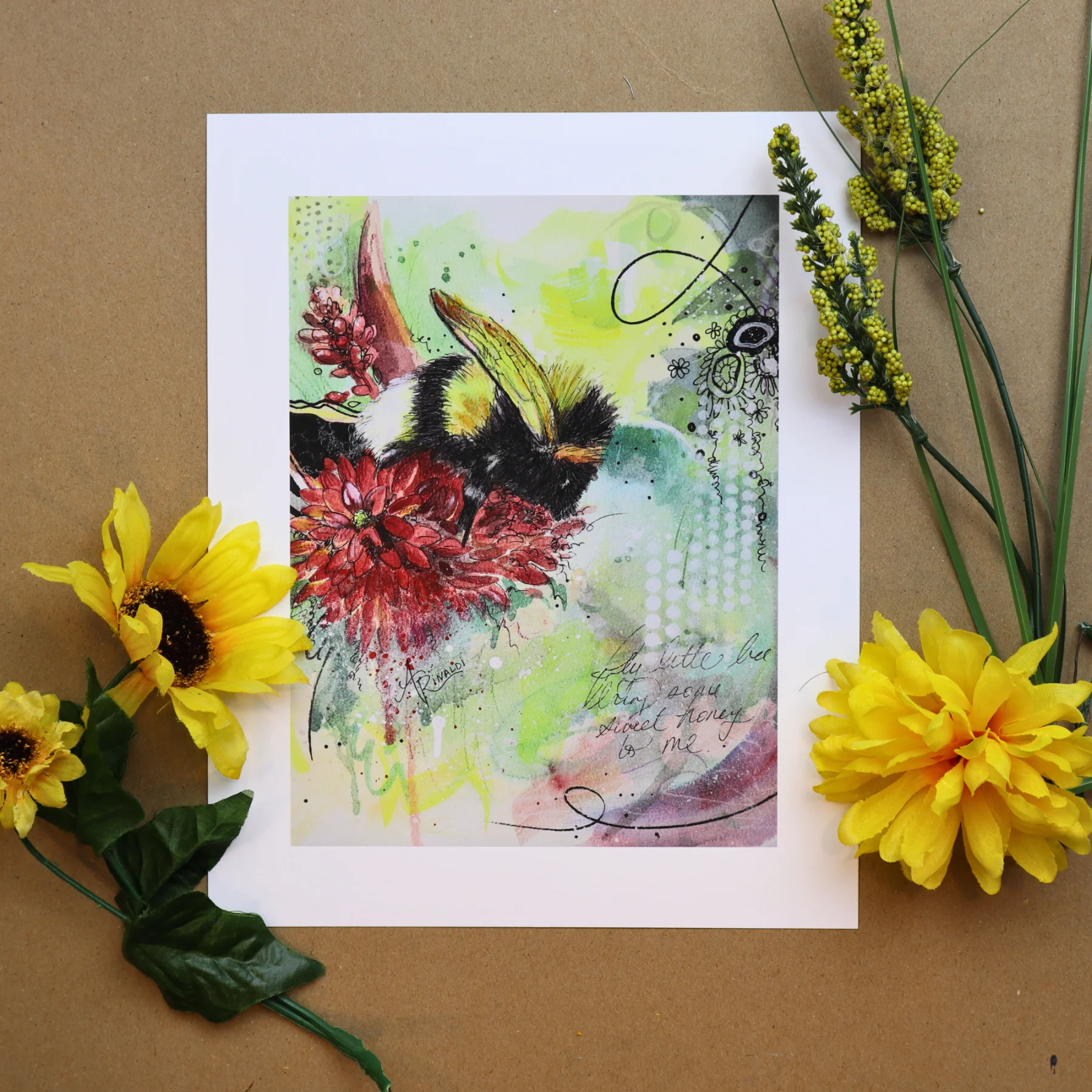 fly little bee watercolor headon copy