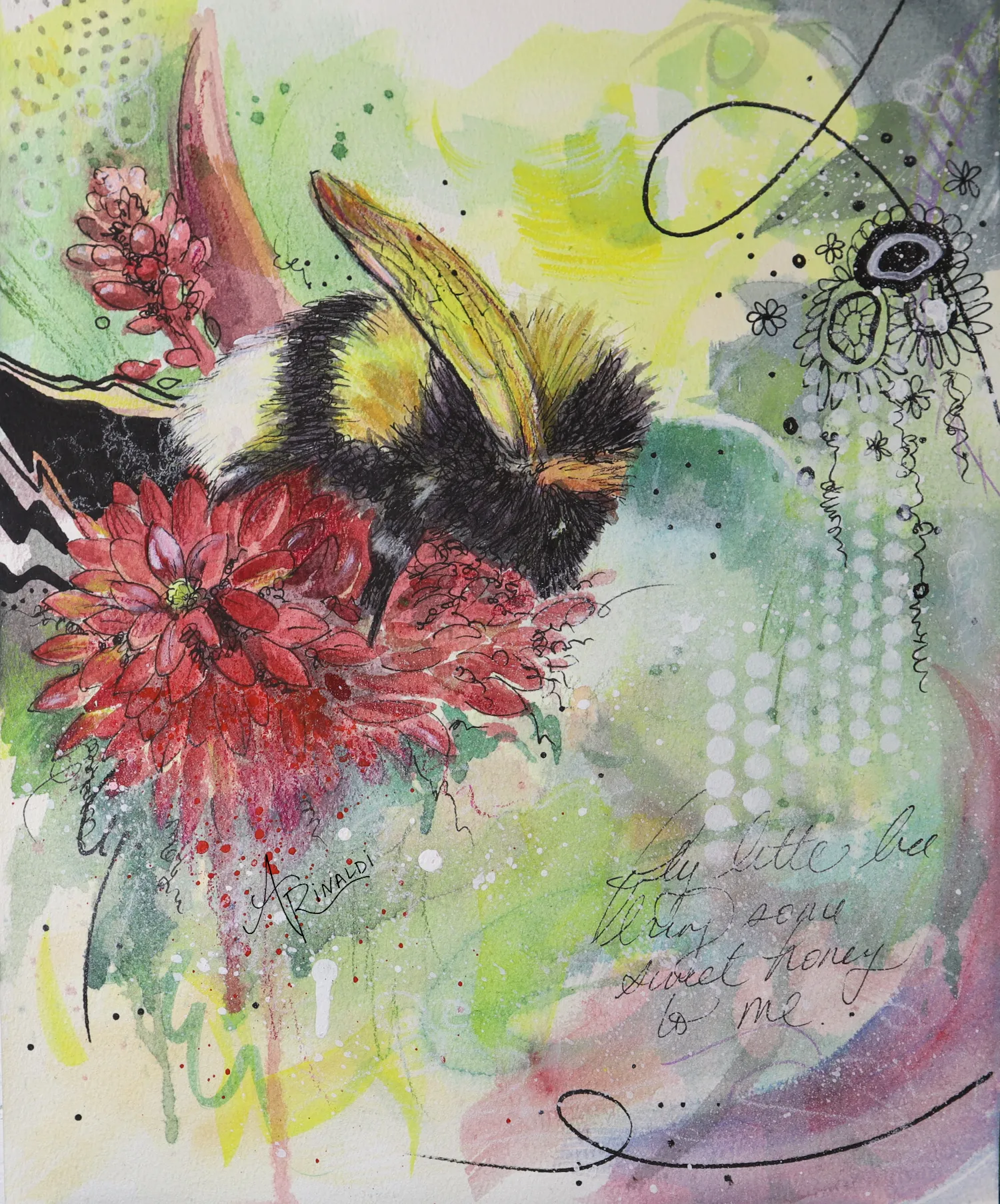 flylittlebee watercolor artprint forweb